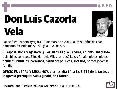 CAZORLA VELA,LUIS