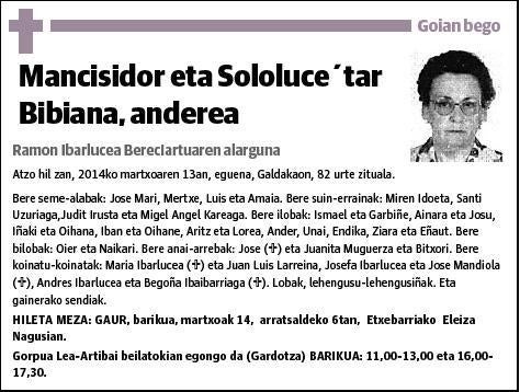 MANCISIDOR SOLOLUCE,BIBIANA