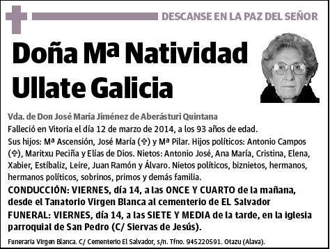 ULLATE GALICIA,Mª NATIVIDAD