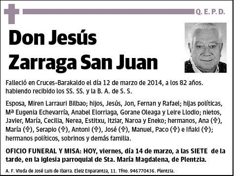 ZARRAGA SAN JUAN,JESUS