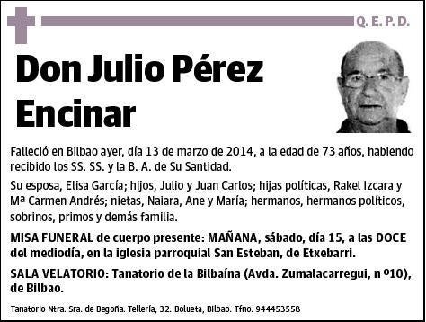 PEREZ ENCINAR,JULIO