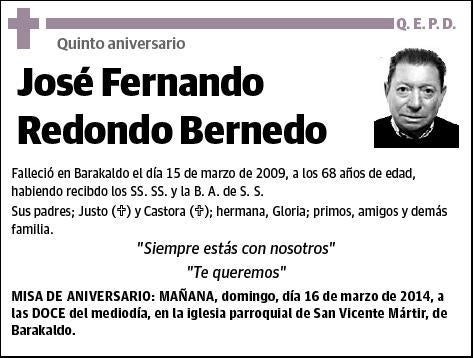 REDONDO BERNEDO,JOSE FERNANDO