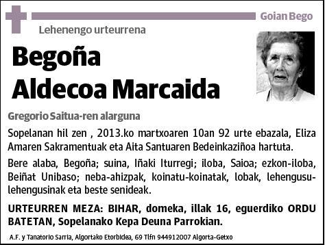 ALDECOA MARCAIDA,BEGOÑA