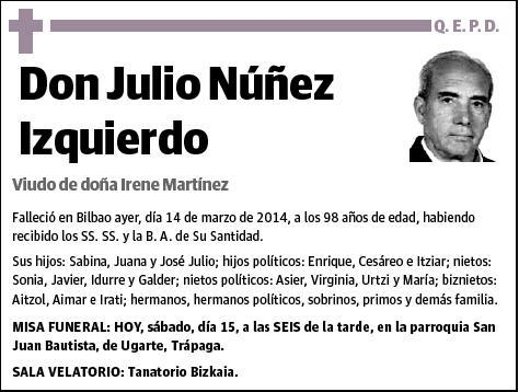 NUÑEZ IZQUIERDO,JULIO