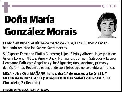 GONZALEZ MORAIS,MARIA