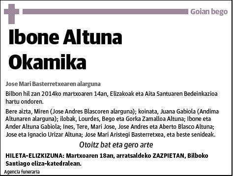 ALTUNA OKAMIKA,IBONE