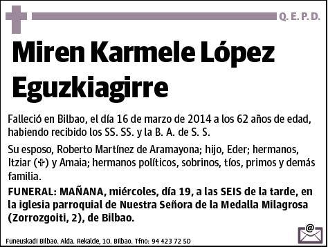 LOPEZ EGUZKIAGUIRRE,MIREN KARMELE