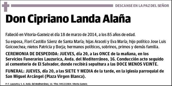 LANDA ALAÑA,CIPRIANO