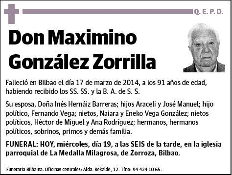 GONZALEZ ZORRILLA,MAXIMINO