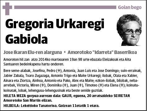 URKAREGI GABIOLA,GREGORIA