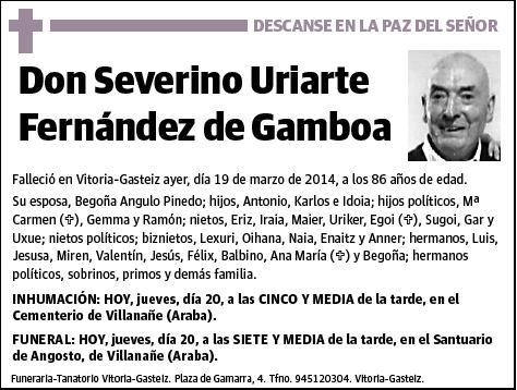 URIARTE FERNANDEZ DE GAMBOA,SEVERINO