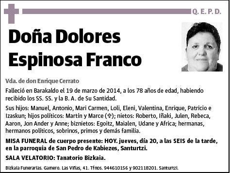 ESPINOSA FRANCO,DOLORES