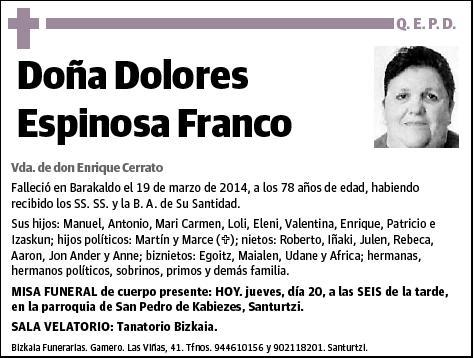 ESPINOSA FRANCO,DOLORES