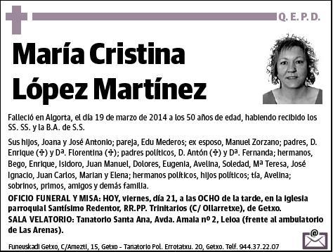 LOPEZ MARTINEZ,MARIA CRISTINA