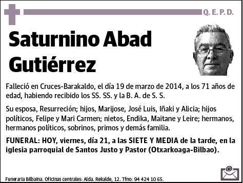 ABAD GUTIERREZ,SATURNINO