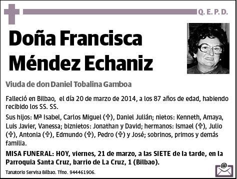 MENDEZ ECHANIZ,FRANCISCA