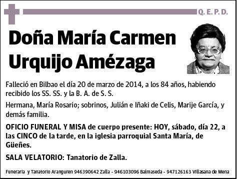 URQUIJO AMEZAGA,MARIA CARMEN