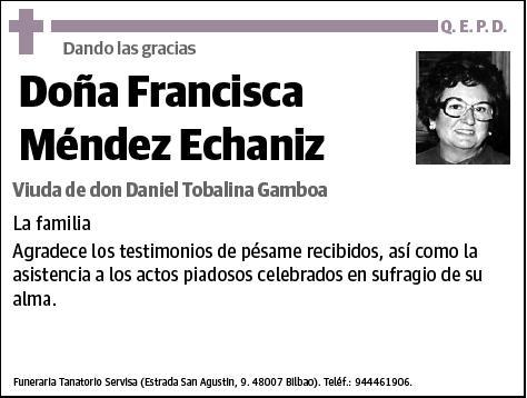 MENDEZ ECHANIZ,FRANCISCA