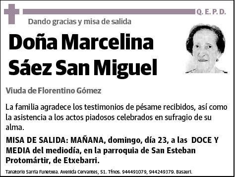 SAEZ SAN MIGUL,MARCELINA