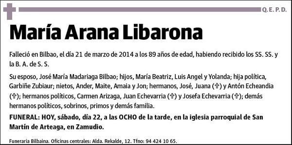 ARANA LIBARONA,MARIA