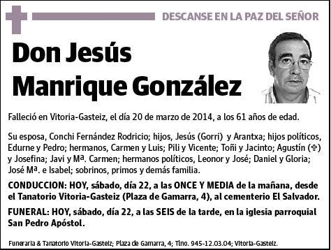 MANRIQUE GONZALEZ,JESUS