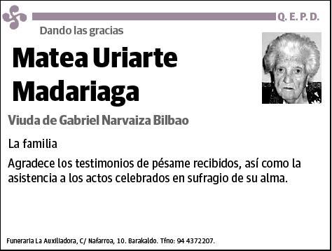 URIARTE MADARIAGA,MATEA