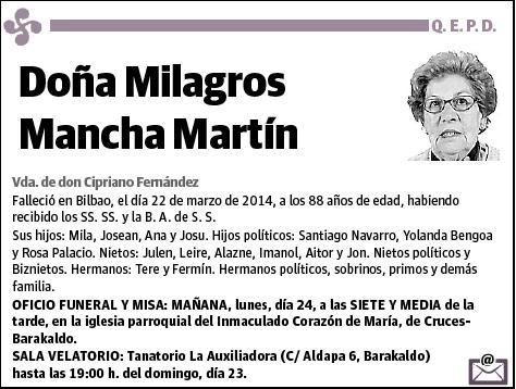 MANCHA MARTIN,MILAGROS