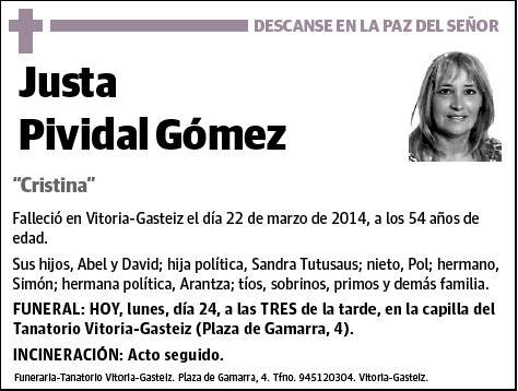 PIVIDAL GOMEZ,JUSTA