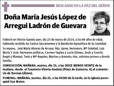 LOPEZ DE ARREGUI LADRON DE GUEVARA,MARIA JESUS