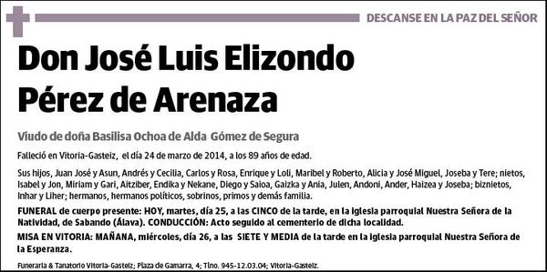 ELIZONDO PEREZ DE ARENAZA,JOSE LUIS