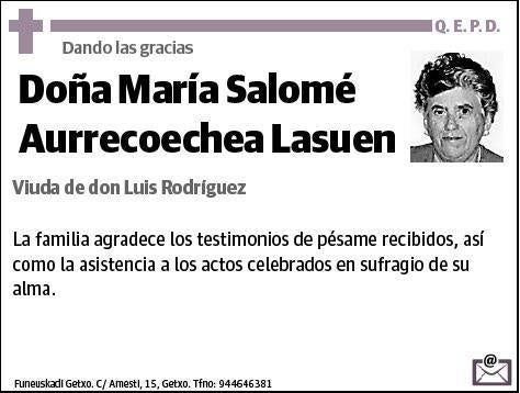 AURRECOECHEA LASUEN,MARIA SALOME