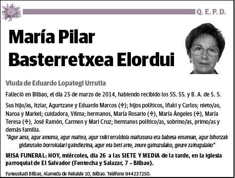 BASTERRETXEA ELORDUI,MARIA PILAR