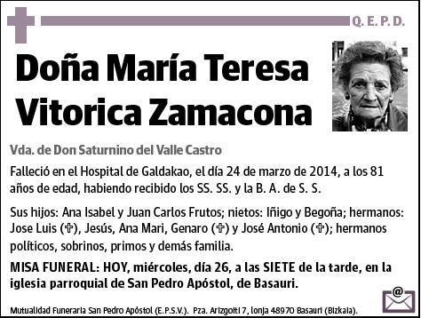 VITORICA ZAMACONA,MARIA TERESA