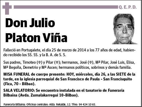 PLATON VIÑA,JULIO