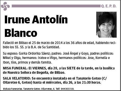 ANTOLIN BLANCO,IRUNE