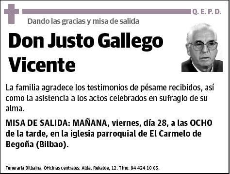 GALLEGO VICENTE,JUSTO