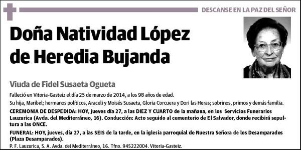 LOPEZ DE HEREDIA BUJANDA,NATIVIDAD