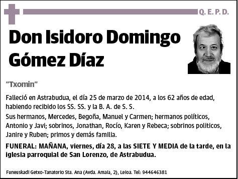 GOMEZ DIAZ,ISIDORO DOMINGO