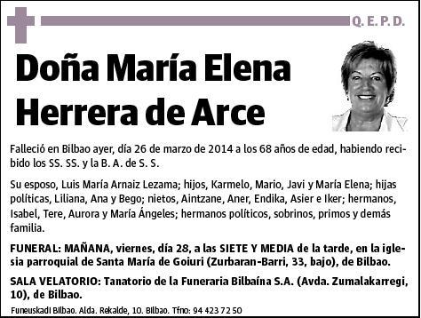 HERRERA DE ARCE,MARIA ELENA