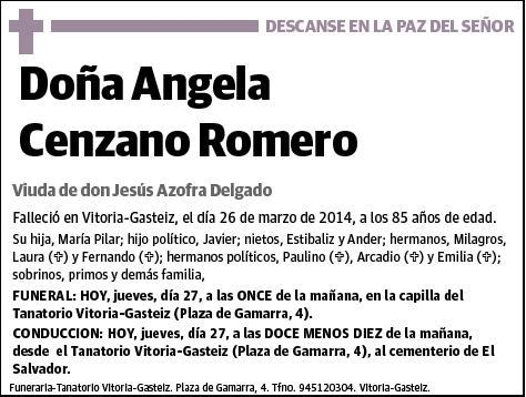 CENZANO ROMERO,ANGELA