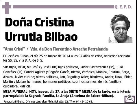 URRUTIA BILBAO,CRISTINA