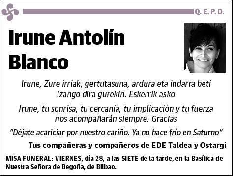 ANTOLIN BLANCO,IRUNE