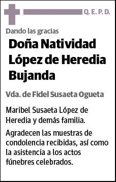 LOPEZ DE HEREDIA BUJANDA,NATIVIDAD