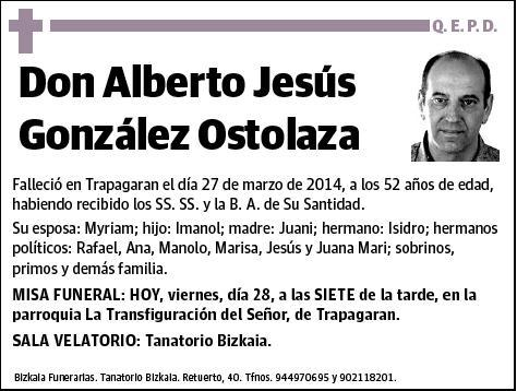 GONZALEZ OSTOLAZA,ALBERTO JESUS