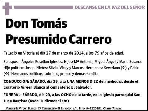 PRESUMIDO CARRERO,TOMAS