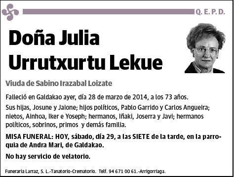 URRUTXURTU LEKUE,JULIA