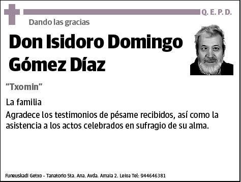 GOMEZ DIAZ,ISIDORO GOMINGO