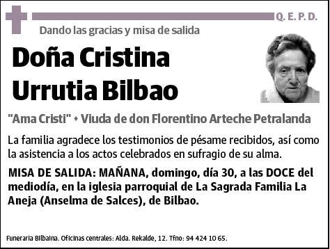 URRUTIA BILBAO,CRISTINA