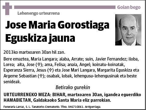 GOROSTIAGA EGUSKIZA,JOSE MARIA