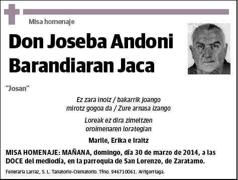 BARANDIARAN JACA,JOSEBA ANDONI